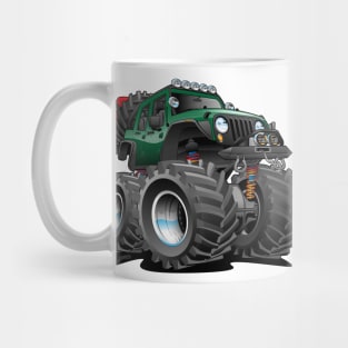 Off road 4x4 green jeeper cartoon Mug